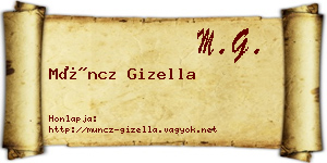 Müncz Gizella névjegykártya
